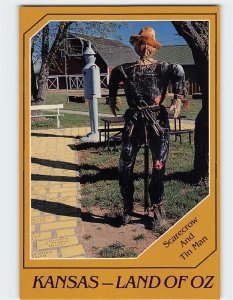 Postcard Scarecrow And Tin Man, Land Of Oz, Dorothy's House, Liberal, Kansas