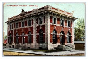 Government Building Pekin Illinois IL DB Postcard Y6