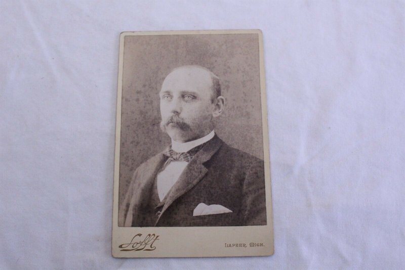 Vintage Cabinet Card Middle Aged Man by Lofft, Lapeer, MI