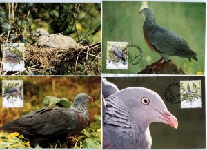 420718 PORTUGAL 1991 year WWF Pigeons set of First Day maximum cards