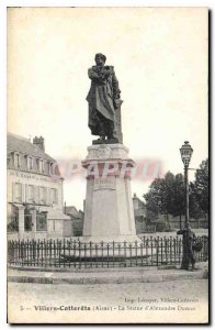 Old Postcard Villers Cotterets Aisne The Statue of Alexandre Dumas