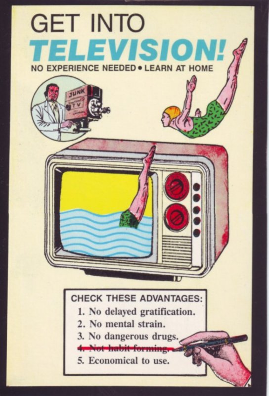P1368 vintage postcard unused advertising get into telivision