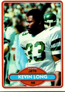 1980 Topps Football Card Kevin Long RB New York Jets sun0492