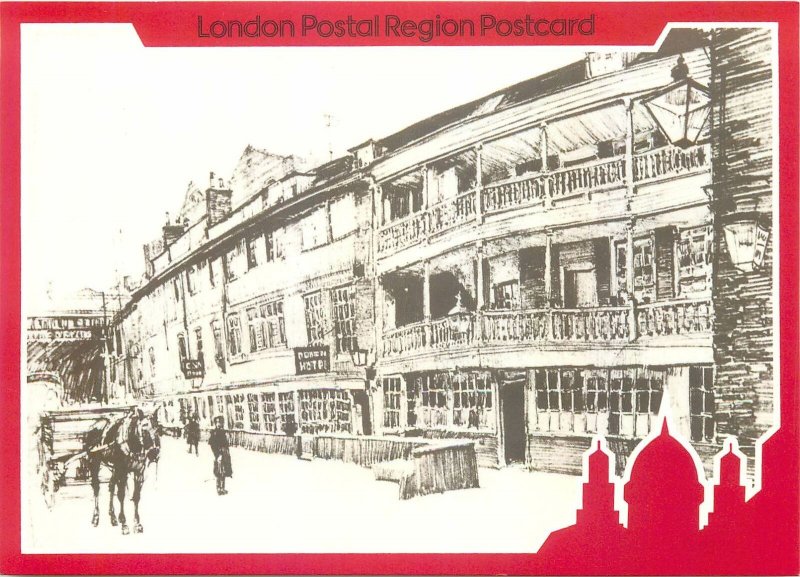 Postcard Royal Mail Mail coaching inns The George at Southwark