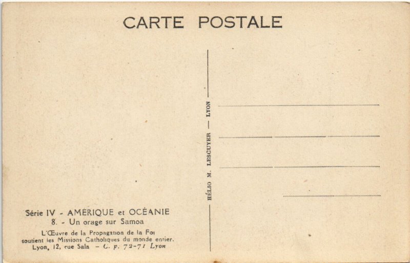 PC OCEANIA, UN ORAGE SUR SAMOA, Vintage Postcard (b44294)