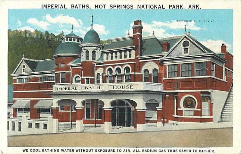 Imperial Baths House, Hot Springs National Park, Arkansas AR, White Border