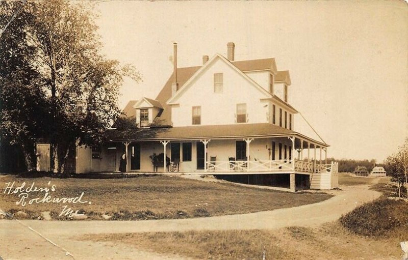 Rockwood ME Holden's Old Farm House Real Photo Postcard