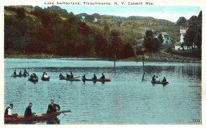 Vintage Postcard 1920's Lake Switzerland Fleischmanns Catskill Mts. N. Y.