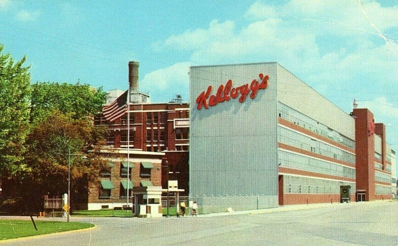 Postcard Kellogg Company in Battle Creek, MI.        Q6