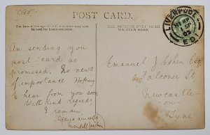 UK Boys Brigade RPPC 1905 Liverpool to Newcastle On Tyne Real Photo Postcard Z18