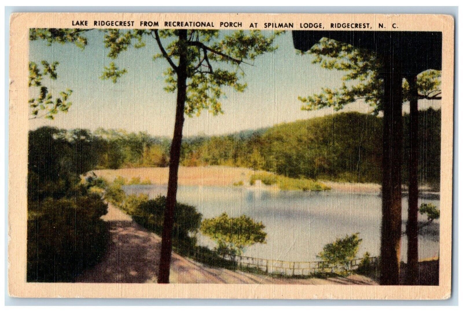 1957 Lake Ridgecrest Recreational Porch Spilman Lodge Ridgecrest NC