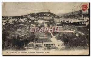 Old Postcard Panorama Grasse and New funicular