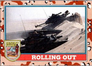 Military 1991 Topps Dessert Storm Card Tanks Rolling Out sk21304