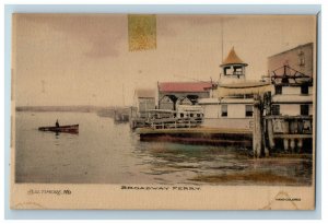 1909 Broadway Perry Baltimore Maryland MD Hand-Colored Posted Antique Postcard