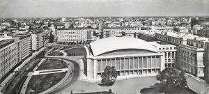 Romania Bucharest palace square 1965 butterfly stamp