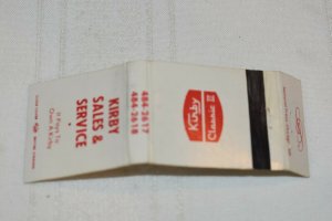 Kirby Sales and Service Advertising 20 Strike Matchbook Cover