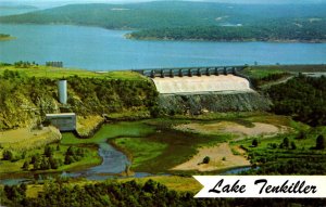 Oklahoma Aerial View Tenkiller Lake Dam Spillway and Power House