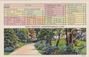 Humour Busy Person's Correspondence Card