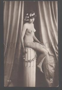 3103091 NUDE Woman BELLE as Statue Vintage PHOTO Lyre 132/3 PC