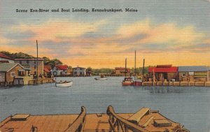 KENNEBUNKPORT, Maine~ME  KEN-RIVER & BOAT LANDING  Docks~Wharfs  1950 Postcard