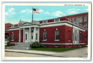 1929 Roadside View Post Office Building Monessen Pennsylvania PA Posted Postcard