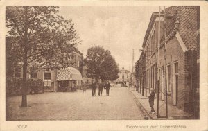 Netherlands Goor Grootestraat met Gemeentehuis Vintage Postcard 07.57