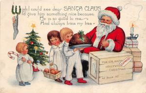 F64/ Santa Claus Merry Christmas Postcard 1924 Cleveland Ohio Child 2