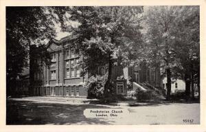 London Ohio Presbyterian Church Street View Antique Postcard K36045