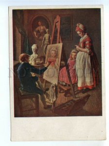 520228 USSR 1932 year Firsov young painter GIZ publishing house postcard