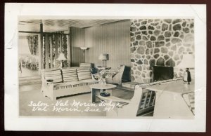 h2229 - VAL MORIN Quebec 1952 Lodge Interior. Real Photo Postcard