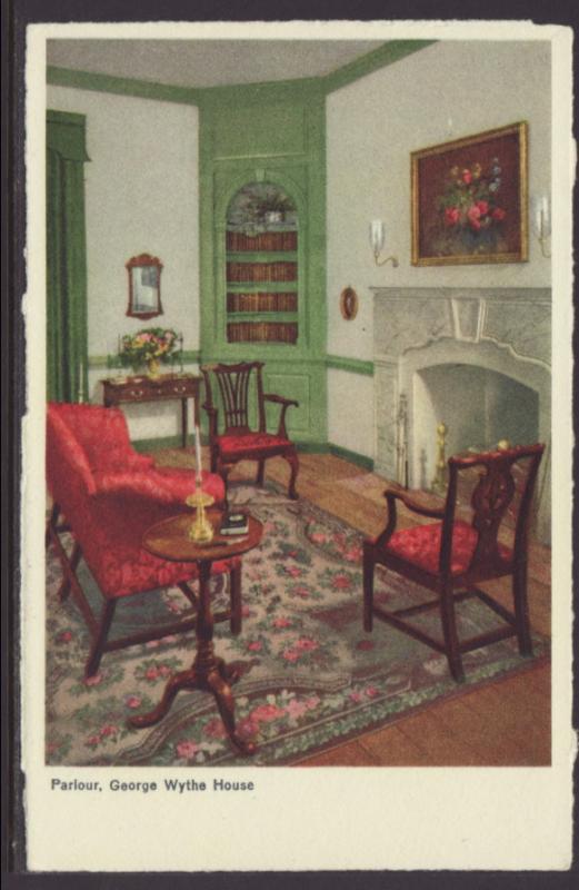 Parlour,George Wythe House,Williamsburg,VA Postcard