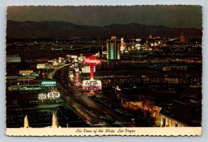 Night Air View of the Las Vega Strip in Nevada 4x6 VINTAGE Postcard 1793