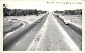 Georgetown Massachusetts MA Route 1 Freeway Highway Trucks Vintage Postcard