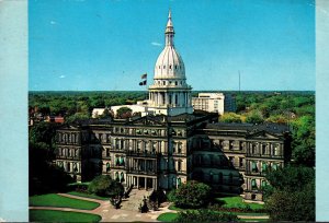 Michigan State Capitol Building Lansing MI Postcard PM L’vonia Cancel WOB Note  