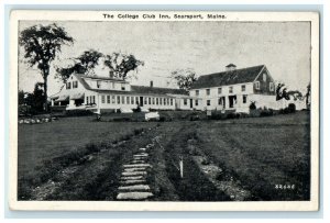 1933 The College Club Inn Restaurant Searsport Maine ME Vintage Postcard 