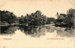 PC CPA SINGAPORE, LAKE AT BOTANICAL GARDEN, VINTAGE POSTCARD (b4301)