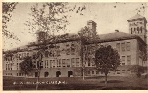 Vintage Postcard High School Building Montclair New Jersey N.J. Structure