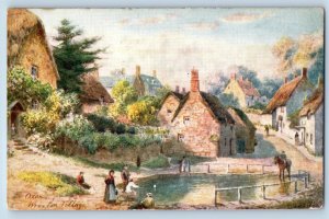 Oxfordshire England Postcard Wroxton Village 1907 Posted Oilette Tuck Art