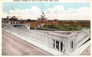 New York, 1924 Stadium College of City New York School Vintage Postcard