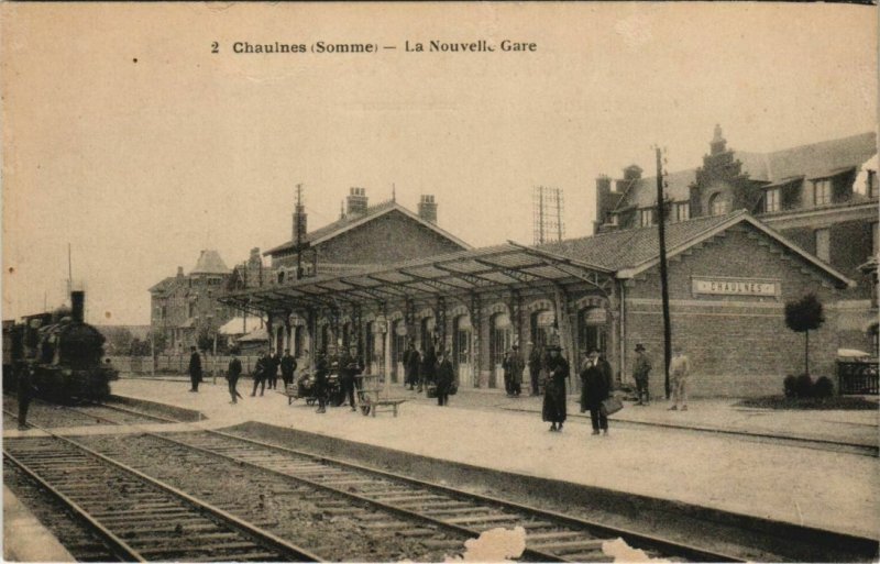 CPA CHAULNES La Nouvelle Gare (19104)