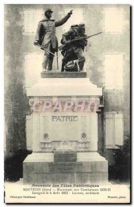 Old Postcard Mauvezin Monument Army fighters