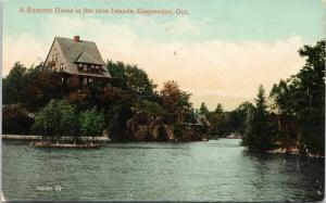 Summer Home on 1000 Islands Gananoque Ontario ON Unused Postcard F1