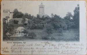 c1903 - Burns' Monument - Ayr - Undivided Back