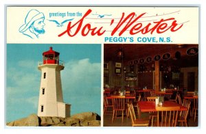 PEGGY'S COVE, Nova Scotia Canada ~ SOU'WESTER RESTAURANT & Gifts c1960s Postcard