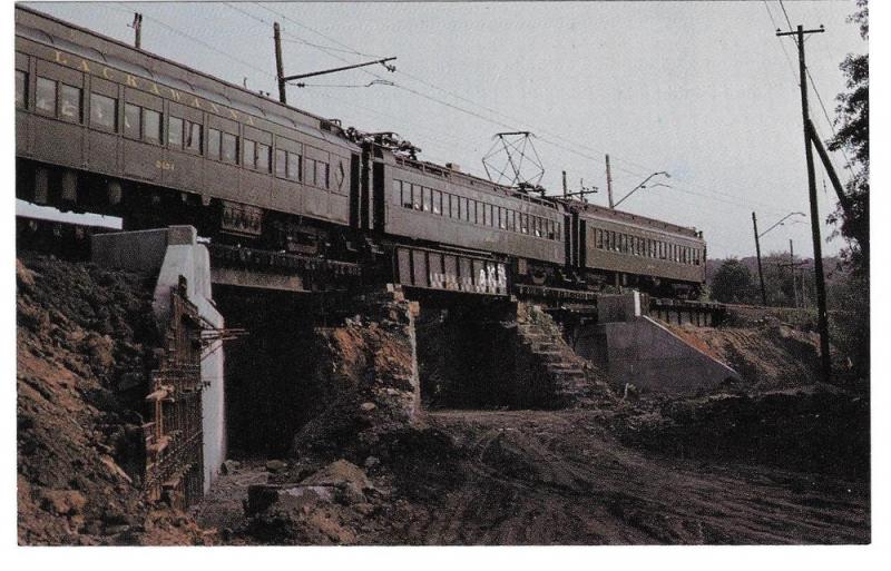 Erie Lackawanna Electric Train Maple St Overpass 1964 NJ