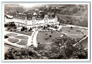 1954 Hotel Quitandinha View Petropolis Brazil RPPC Photo Posted Postcard