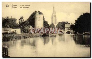 Old Postcard Belgium Bruges The lake & # 39amour