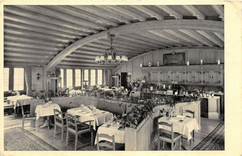 Zurich Switzerland 1950 Postcard Haus Zum Ruden Restaurant Interior