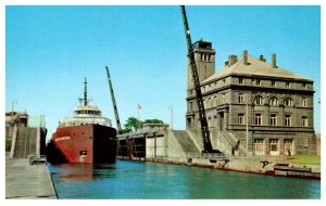 Michigan  Sault Ste. Marie Freighter in Mac Arthur Lock Downbound