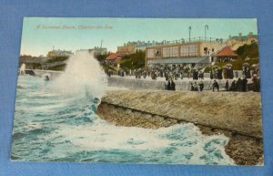 Vintage Postcard A Summer Storm Clacton-On-Sea  Postmarked 1919 K1C